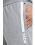 Boss pantaloni lounge din bumbac culoarea gri cu imprimeu - Pled.ro