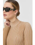 Boss pulover femei culoarea maro light cu turtleneck - Pled.ro