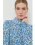 Boss pulover de lana femei light cu turtleneck - Pled.ro