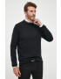 Boss pulover din amestec de lana barbati culoarea negru light cu turtleneck - Pled.ro