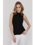 Boss top femei culoarea negru cu turtleneck - Pled.ro