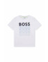 Boss tricou de bumbac pentru copii culoarea alb cu imprimeu - Pled.ro