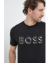 Boss tricou din bumbac culoarea negru cu imprimeu - Pled.ro