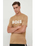 Boss tricou din bumbac culoarea negru cu imprimeu - Pled.ro