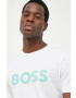 Boss Orange BOSS tricou din bumbac Boss Casual culoarea bej cu imprimeu - Pled.ro