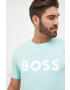 Boss Orange BOSS tricou din bumbac BOSS CASUAL barbati culoarea verde cu imprimeu - Pled.ro