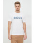 Boss Orange BOSS tricou din bumbac Boss Casual culoarea alb cu imprimeu - Pled.ro