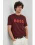 Boss Orange BOSS tricou din bumbac BOSS CASUAL barbati culoarea bordo cu imprimeu - Pled.ro