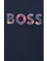 Boss Orange BOSS tricou din bumbac culoarea albastru marin cu imprimeu - Pled.ro