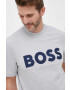 Boss Orange BOSS tricou din bumbac culoarea gri cu imprimeu - Pled.ro