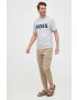 Boss Orange BOSS tricou din bumbac culoarea gri cu imprimeu - Pled.ro