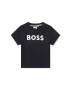 Boss tricou din bumbac pentru bebelusi culoarea albastru marin cu imprimeu - Pled.ro