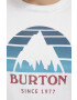 Burton Tricou din bumbac culoarea alb cu imprimeu - Pled.ro