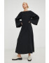 By Malene Birger rochie culoarea negru maxi oversize - Pled.ro