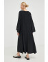 By Malene Birger rochie culoarea negru maxi oversize - Pled.ro