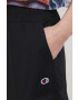 Champion pantaloni de bumbac 115340 femei culoarea negru neted - Pled.ro