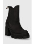 Charles Footwear botine din piele intoarsa Betsy femei culoarea negru cu toc drept Betsy.Boots.Black - Pled.ro