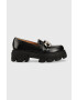 Charles Footwear mocasini de piele Mey femei culoarea negru cu platforma Mey.Loafer - Pled.ro