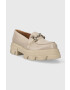 Charles Footwear mocasini de piele Vloglola femei culoarea bej cu platforma Vloglola.Loafer.Beige - Pled.ro