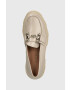 Charles Footwear mocasini de piele Vloglola femei culoarea bej cu platforma Vloglola.Loafer.Beige - Pled.ro