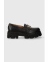 Charles Footwear mocasini de piele Vloglola femei culoarea negru cu platforma Vloglola.Loafer.Black - Pled.ro