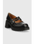 Charles Footwear pantofi de piele Kiara Mary Jane culoarea negru cu platforma Kiara.Mary.Jane.Loafer - Pled.ro