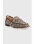 Coach mocasini Cc888 Hanna Textured Jacquard femei culoarea maro cu toc plat - Pled.ro