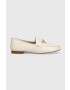 Coach mocasini de piele Cb989 Hanna Loafer femei culoarea bej cu toc plat - Pled.ro