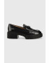 Coach mocasini de piele Leah Loafer Leah femei culoarea negru cu platforma CB990 - Pled.ro