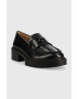 Coach mocasini de piele Leah Loafer Leah femei culoarea negru cu platforma CB990 - Pled.ro