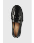 Coach mocasini de piele Leah Loafer Leah femei culoarea negru cu platforma CB990 - Pled.ro