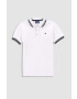 Coccodrillo tricou polo copii culoarea alb neted - Pled.ro