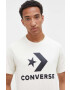 Converse tricou din bumbac culoarea bej cu imprimeu - Pled.ro