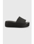 Crocs papuci Brooklym Slide femei culoarea negru cu platforma 208728 - Pled.ro