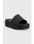 Crocs papuci Brooklym Slide femei culoarea negru cu platforma 208728 - Pled.ro