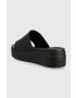 Crocs papuci Brooklym Slide femei culoarea negru cu platforma 208728 - Pled.ro