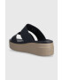 Crocs papuci Brooklyn Low Wedge Sandal femei culoarea albastru marin cu platforma 207431 - Pled.ro