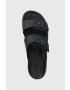 Crocs papuci Brooklyn Low Wedge Sandal femei culoarea albastru marin cu platforma 207431 - Pled.ro