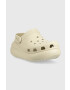 Crocs papuci Classic Crush Clog femei culoarea bej cu platforma 207521.2Y2.D-BONE - Pled.ro