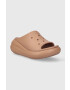 Crocs papuci Classic Crush Slide femei culoarea maro cu platforma 208731 - Pled.ro