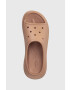 Crocs papuci Classic Crush Slide femei culoarea maro cu platforma 208731 - Pled.ro