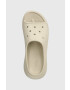 Crocs papuci Classic Crush Slide femei culoarea bej cu platforma 208731 - Pled.ro