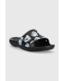 Crocs papuci Classic Dice Print Slide femei culoarea negru 208769 - Pled.ro