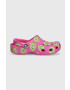 Crocs papuci Classic Hyper Real Clog femei culoarea roz 208343 208343.312-312 - Pled.ro