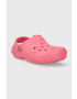 Crocs papuci Classic Lined Clog femei culoarea roz 203591 - Pled.ro