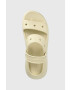 Crocs papuci Classic Mega Crush Sandal femei culoarea bej cu platforma 207989 - Pled.ro