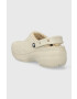 Crocs papuci Classic Platform Lined Clog femei culoarea bej cu platforma 207938 - Pled.ro