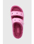 Crocs papuci de casa Classic Cozzzy Sandal culoarea roz - Pled.ro