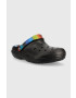 Crocs papuci de casă Classic Lined Spray Dye Clog culoarea negru 208045.0C4.U-BLK.MLC - Pled.ro