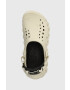 Crocs papuci Echo Clog femei culoarea bej cu platforma 207937 - Pled.ro